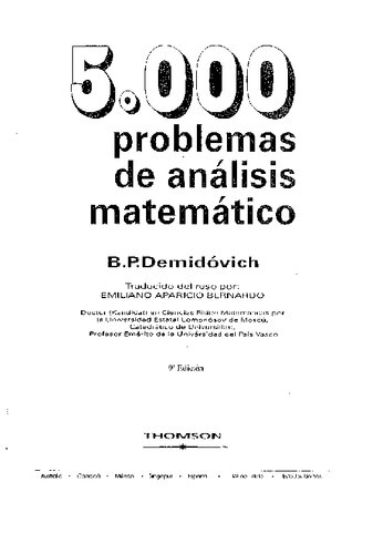 5000 Problemas de Analisis Matemático