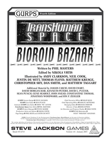 GURPS 4th edition. Transhuman Space: Bioroid Bazaar