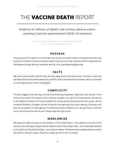 The Vaccine Death Report