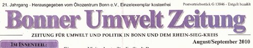 Bonner Umwelt Zeitung (BUZ). Zeitung für Umwelt und Politik in Bonn und dem Rhein-Sieg-Kreis 
Schadstoffe aus den Innenstädten. Feinstaub und Co.