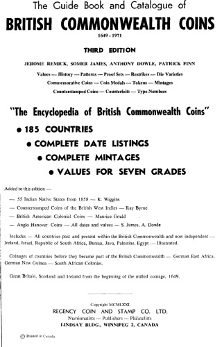 British Commonwealth coins 1649-1971 гг.