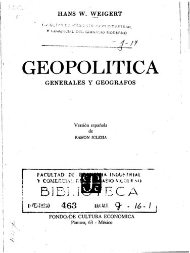 Geopolítica. Generales y geógrafos