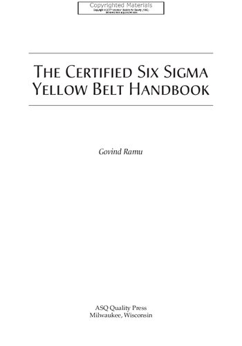 The Certified Six Sigma Yellow Belt Handbook