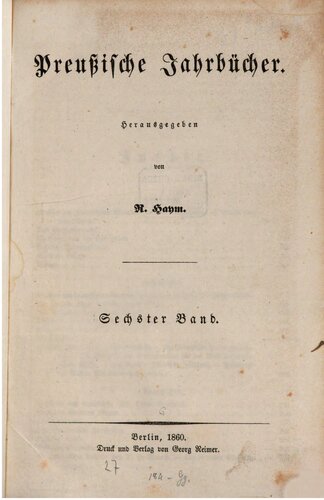 Preußische Jahrbücher