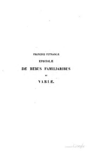 Epistolae de rebus familiaribus et Variae