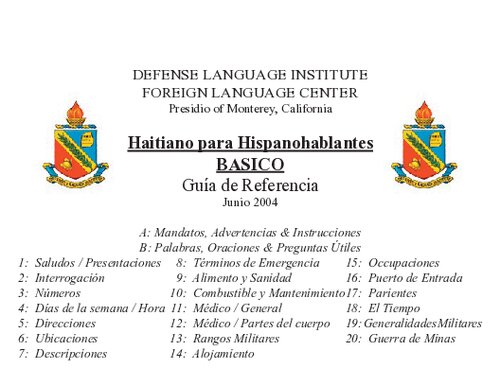 Haitiano para Hispanohablantes: BASICO. Guía de Referencia