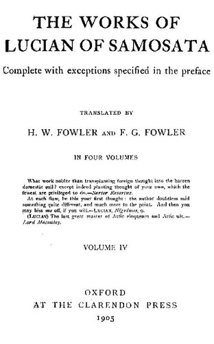 The Works of Lucian of Samosata — Volume 04