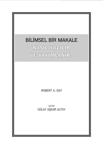 Bilimsel Bir Makale Nasıl Yazılır ve Yayımlanır?