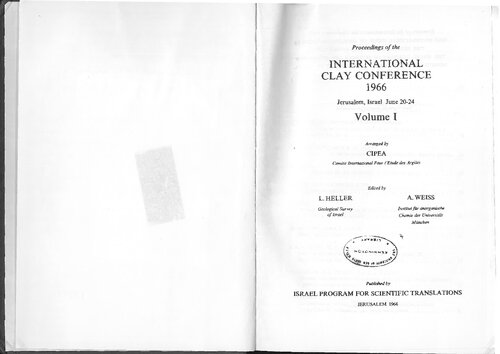 Proceedings of the International Clay Conference, 1966