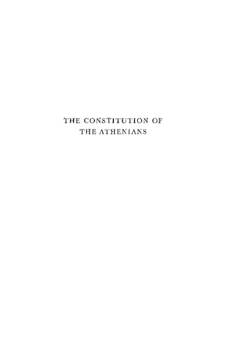 The constitution of the Athenians : a philological-historical analysis of Pseudo-Xenofon's treatise De re publica Atheniensium