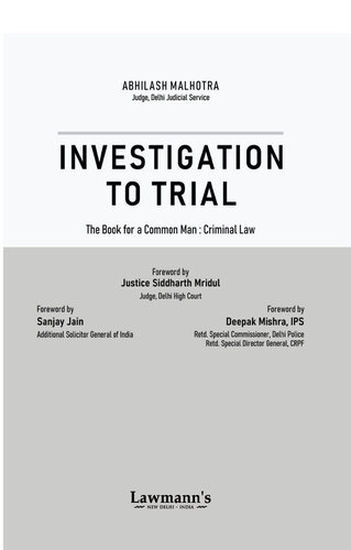 Investigation To Trial : The Book for a Common Man: Criminal Law