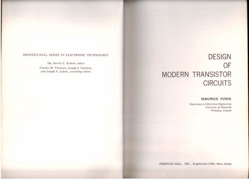 Design of Modern Transistor Circuits