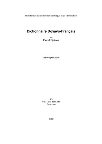 Dictionnaire Doyayo-Français