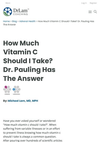 Linus Pauling Heart Protocol - Linus Pauling Unified Theory of Heart Disease  (Megadose Vitamin C + Lysine + Proline + Glycine )