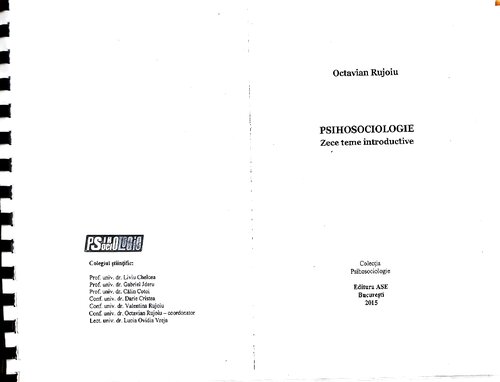 Psihosociologie. Zece teme introductive