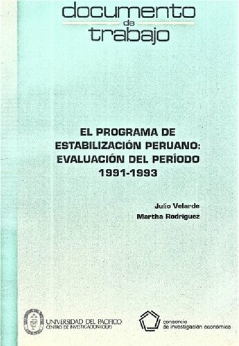 El programa de estabilización peruano: evaluación del período 1991-1993