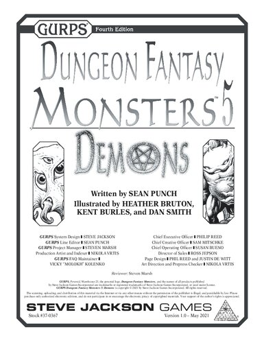 GURPS 4th edition. Dungeon Fantasy Monsters 5: Demons