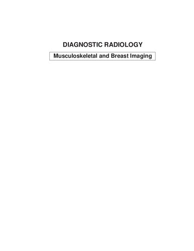 Diagnostic Radiology: Musculoskeletal and Breast Imaging