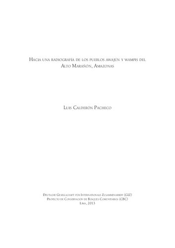 Hacia una radiografía de los pueblos awajún y wampis (Shíbaro/ Aents) del Alto Marañón, Amazonas (Perú)