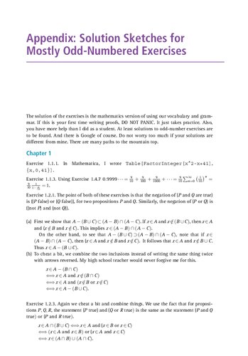 (solutions manual) Appendix_ Solution Sketches for Mostly Odd-Numbered Exercises - Abstract Algebra with Applications