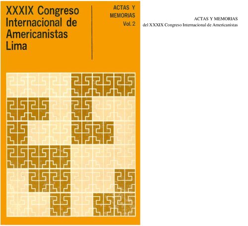 El proceso de urbanización en América desde sus orígenes hasta nuestros días. Actas y memorias del XXXIX Congreso Internacional de Americanistas