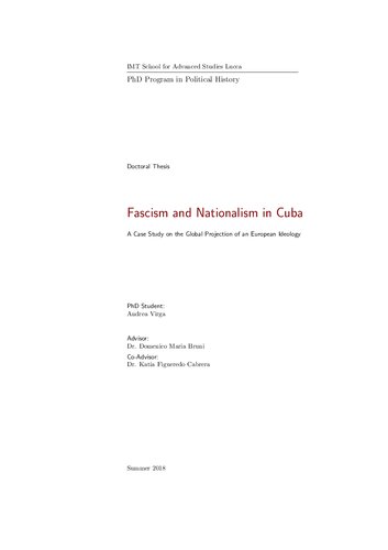 Fascism and Nationalism in Cuba. A Case Study on the Global Projection of an European Ideology