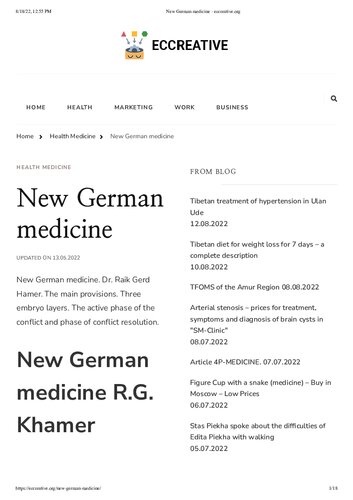 German New Medicine pdf by Dr Ryke Geerd Hamer , excellent explanation by psychologist Elena Guskova