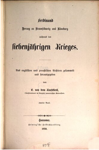 Ferdinand Herzog von Braunschweig und Lüneburg während des Siebenjährigen Krieges