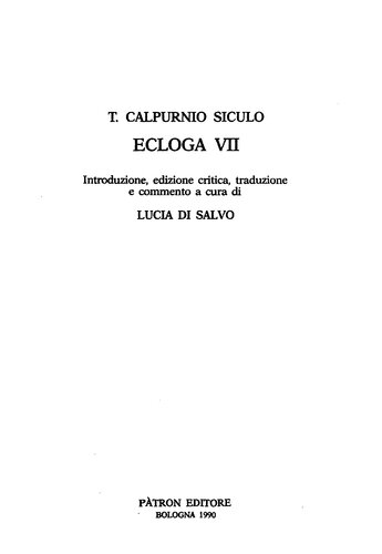 T. Calpurnio Siculo, Ecloga VII