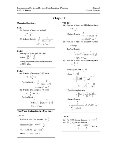 Semiconductor Physics and Devices - Solution Manual