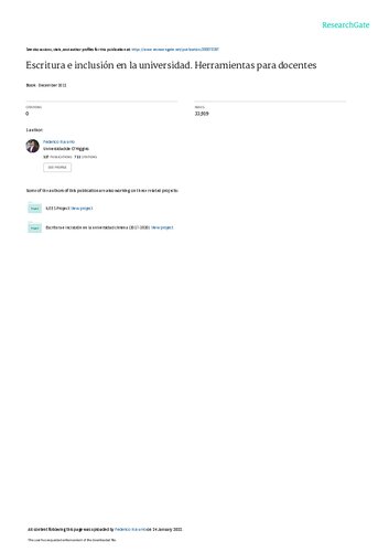 Escritura e inclusión en la universidad. Herramientas para docentes