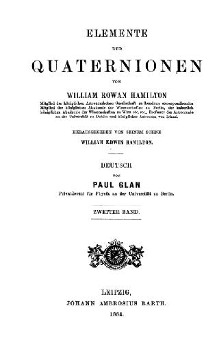 Elemente der Quaternionen
