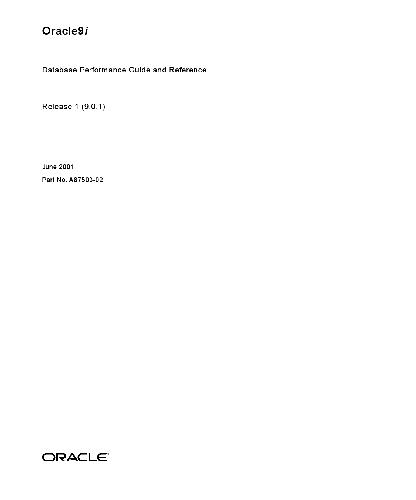 Oracle 9i. Database Performance Guide and Reference