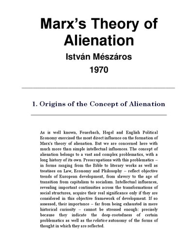 Marx's Theory of Alienation