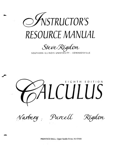 Calculus: Student Solutions Manual (8th Edition)