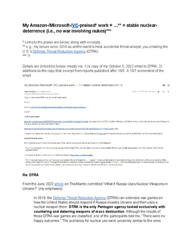 My Amazon-/Microsoft-/VC-praised* work + …** = stable nuclear-deterrence (i.e., no war involving nukes)***