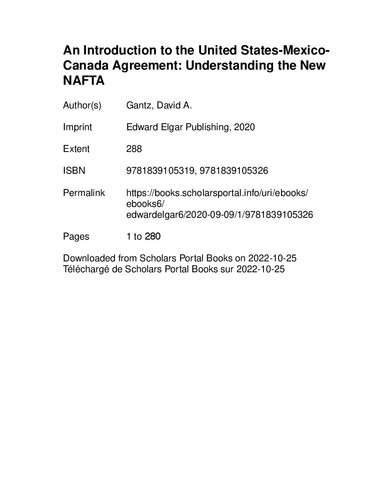 An Introduction to the United States-Mexico- Canada Agreement: Understanding the New NAFTA