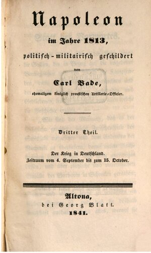 Der Krieg in Deutschland / Zeitraum vom 4. September bis zum 15. Oktober