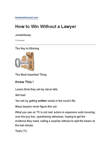 Jurisdictionary How to Win Without a Lawyer