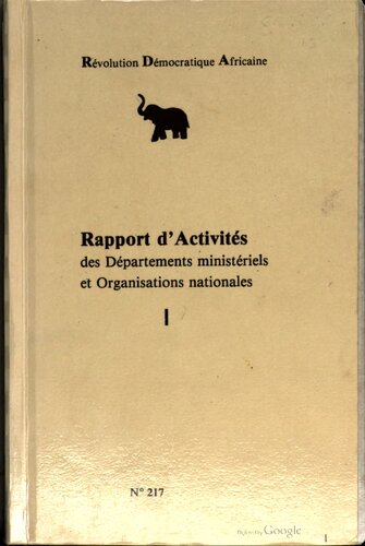 Rapport d’activités des départements ministériels et organisations nationales