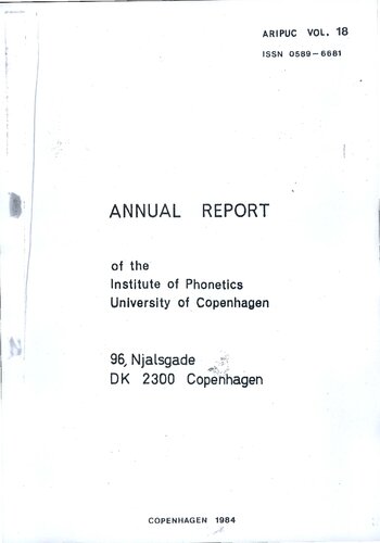 Annual Report of the Institute of Phonetics University of Copenhagen