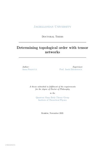 Determining topological order with tensor networks