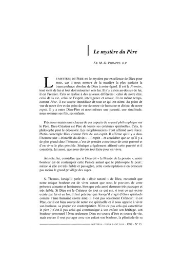 Aletheia, n°15, Juin 1999 
Le mystère du Père