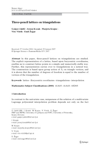 Three-pencil lattices on triangulations