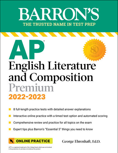 AP English Literature and Composition Premium, 2022-2023: 8 Practice Tests + Comprehensive Review + Online Practice