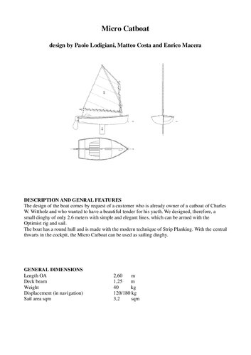 Micro Catboat 2.6 Boat Plan Plans