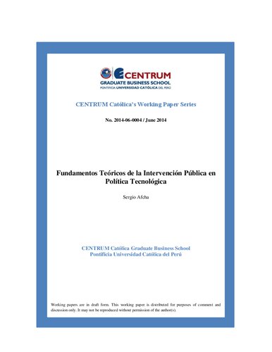 Fundamentos Teóricos de la Intervención Pública en Política Tecnológica