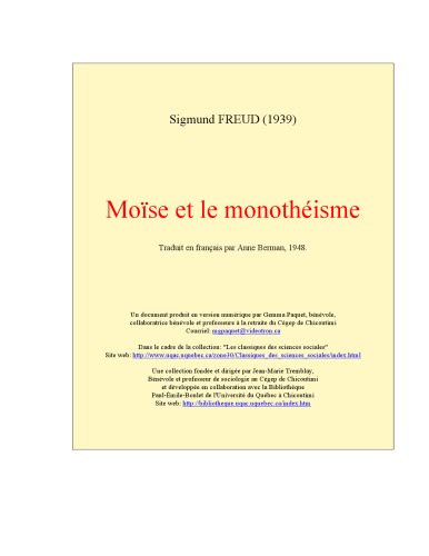 Moise et le monotheisme