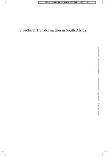 Structural Transformation in South Africa The Challenges of Inclusive Industrial Development in a Middle-Income Country