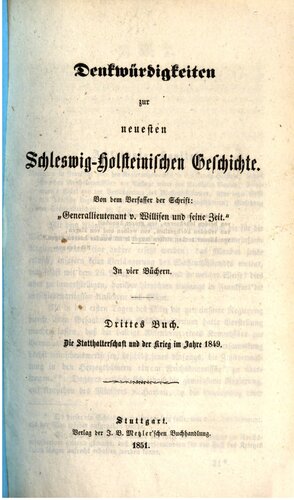 Die Statthalterschaft und der Krieg von 1849